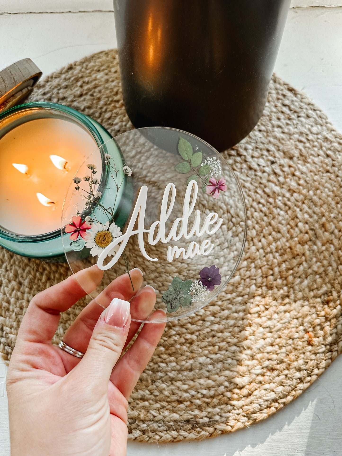 Dried Floral Name Sign