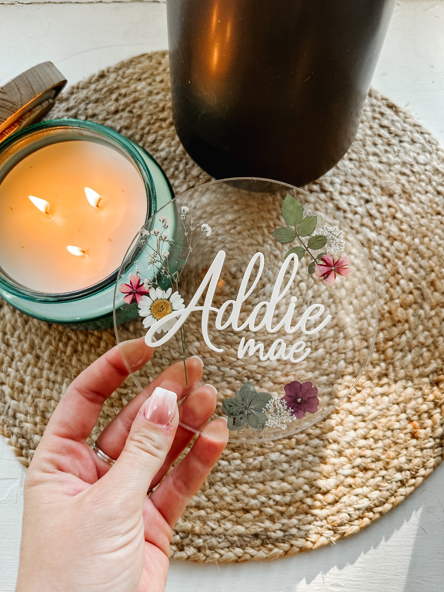 Dried Floral Name Sign