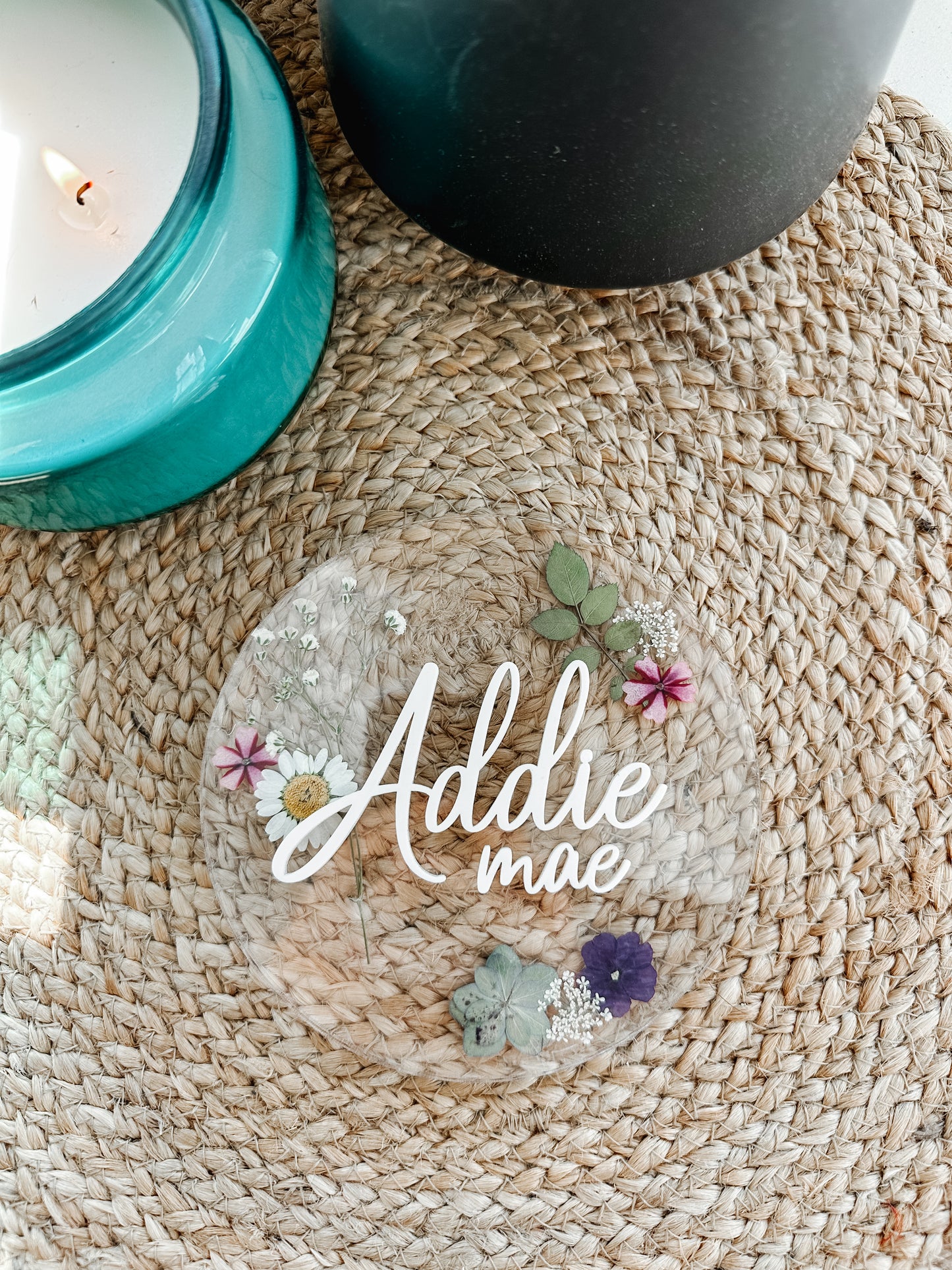 Dried Floral Name Sign