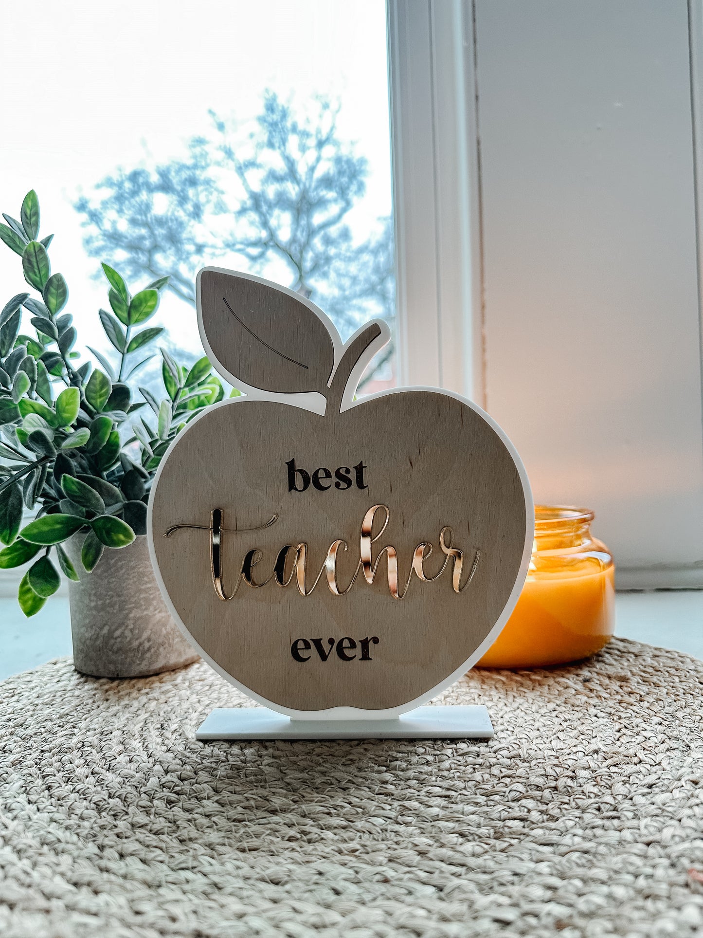 Teacher Apple Sign