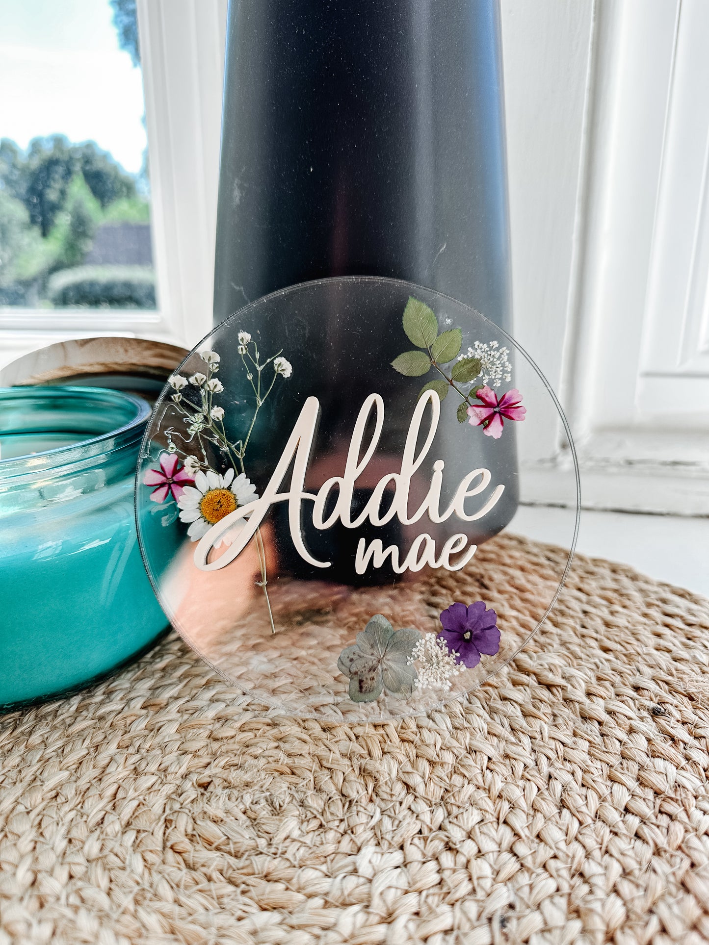 Dried Floral Name Sign