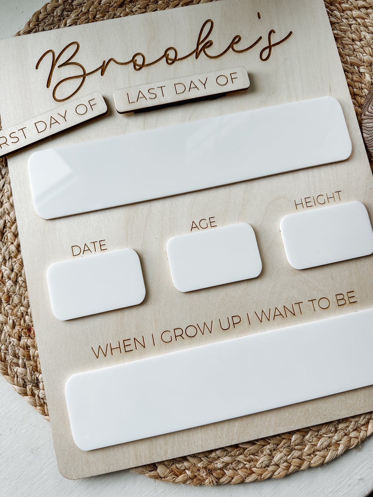 Minimalist First/Last Day Board
