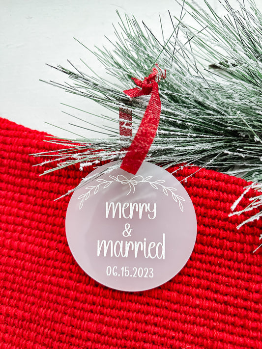 "Merry & Married" Ornament