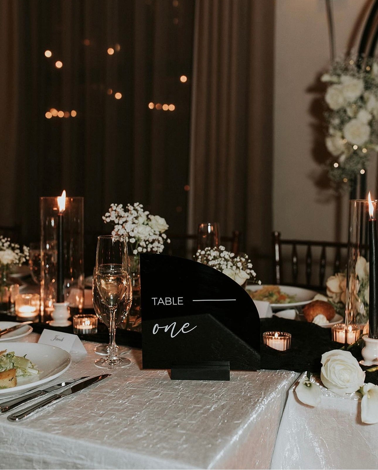 Black & White Half Arch Table Numbers