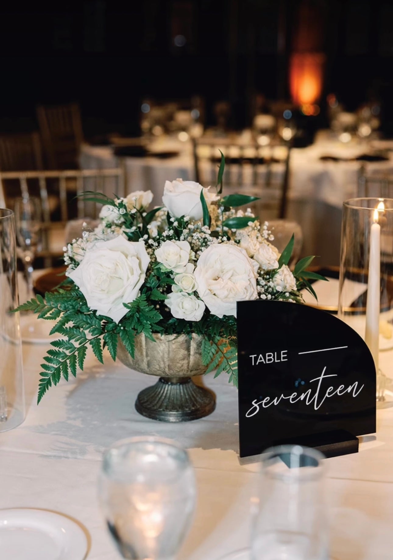 Black & White Half Arch Table Numbers