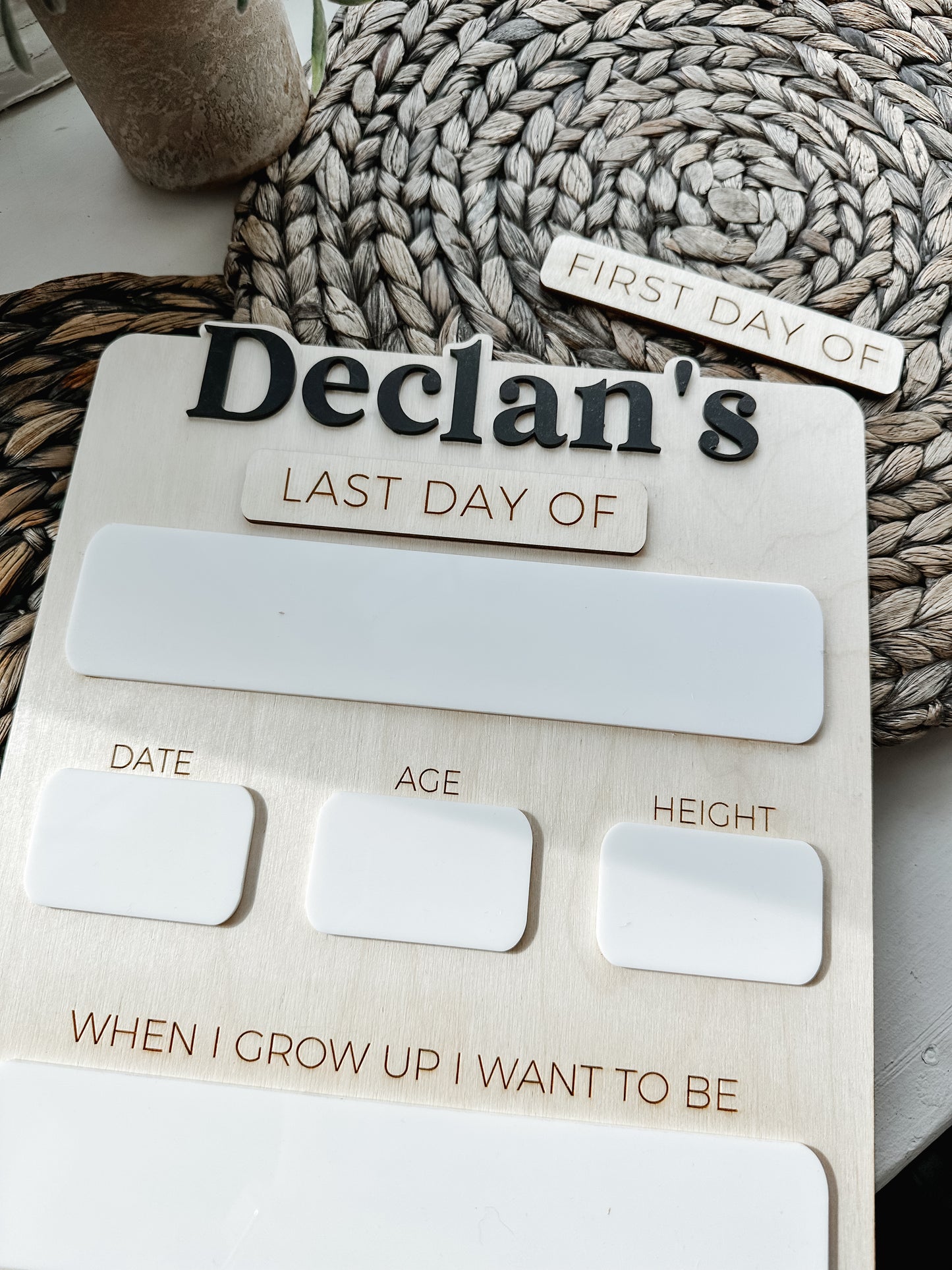 Simple First/Last Day Board