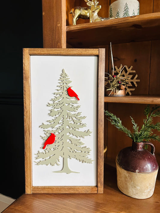 3d Tree with Cardinals