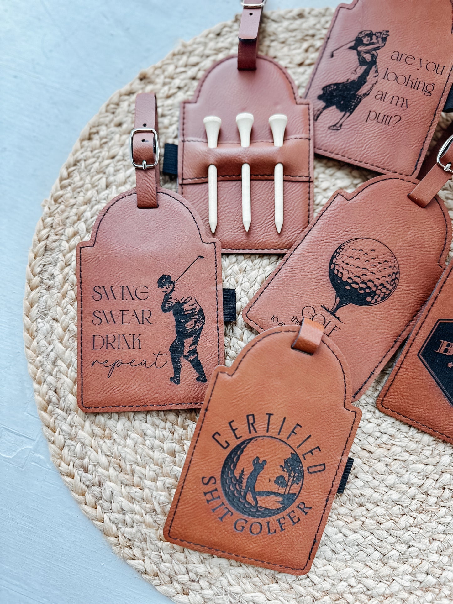 Leather Golf Tee Holders