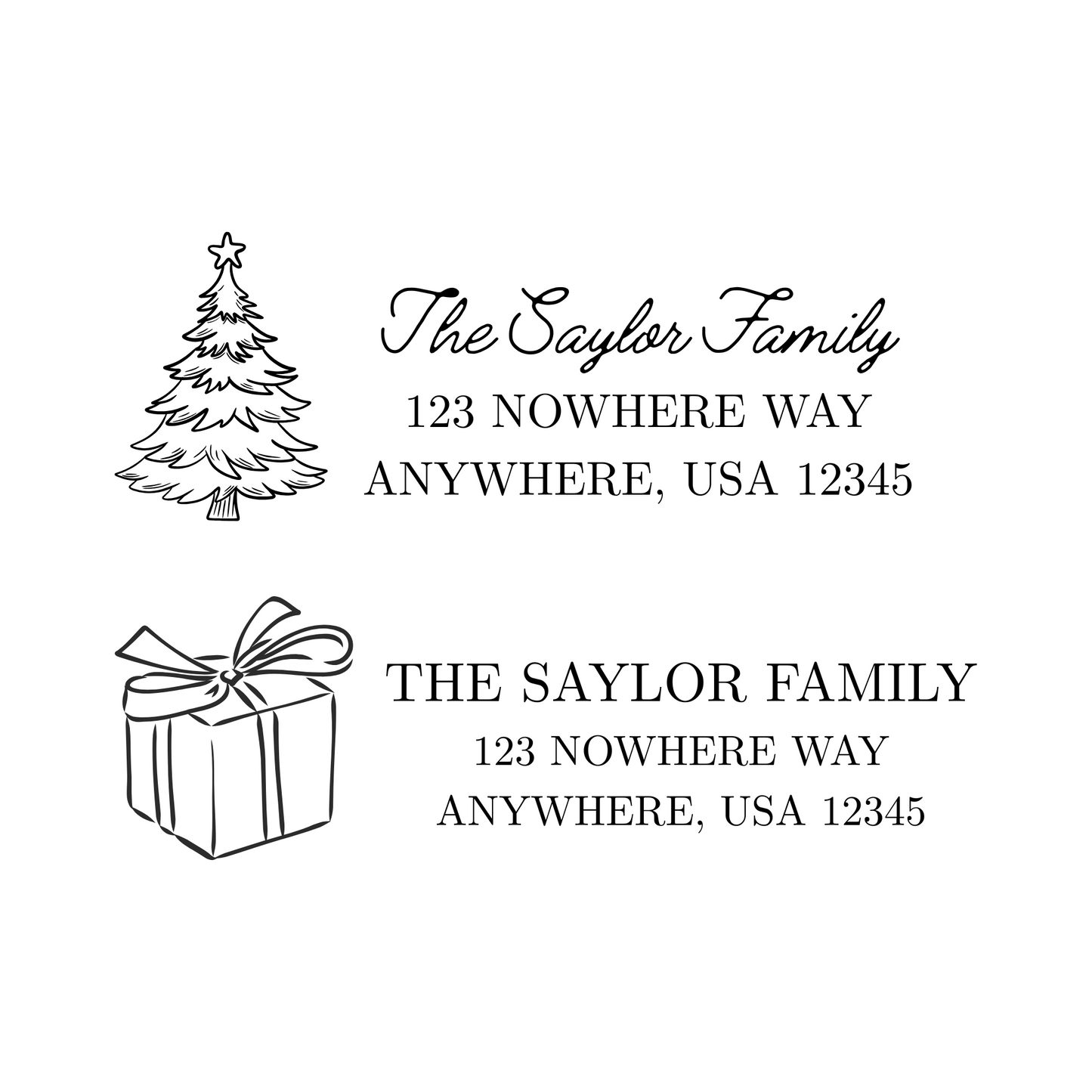 Christmas Card Return Address Stamp