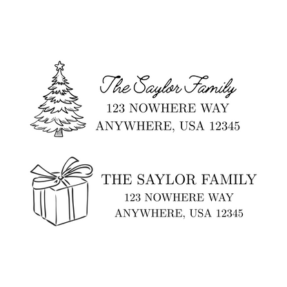 Christmas Card Return Address Stamp