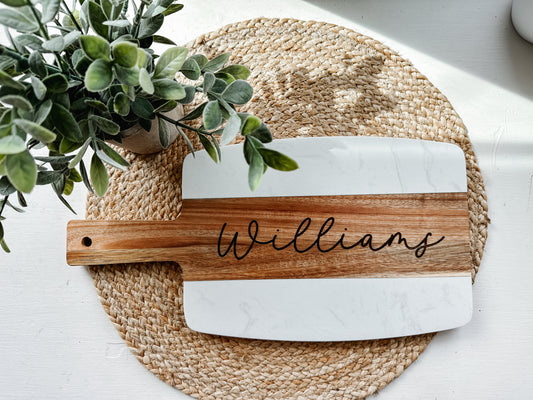 Wood & Marble Personalized Cutting Board