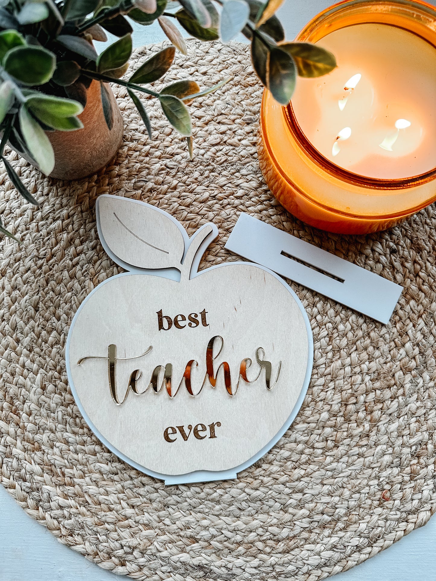 Teacher Apple Sign