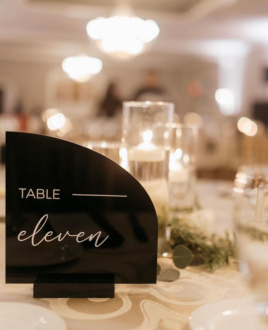 Black & White Half Arch Table Numbers