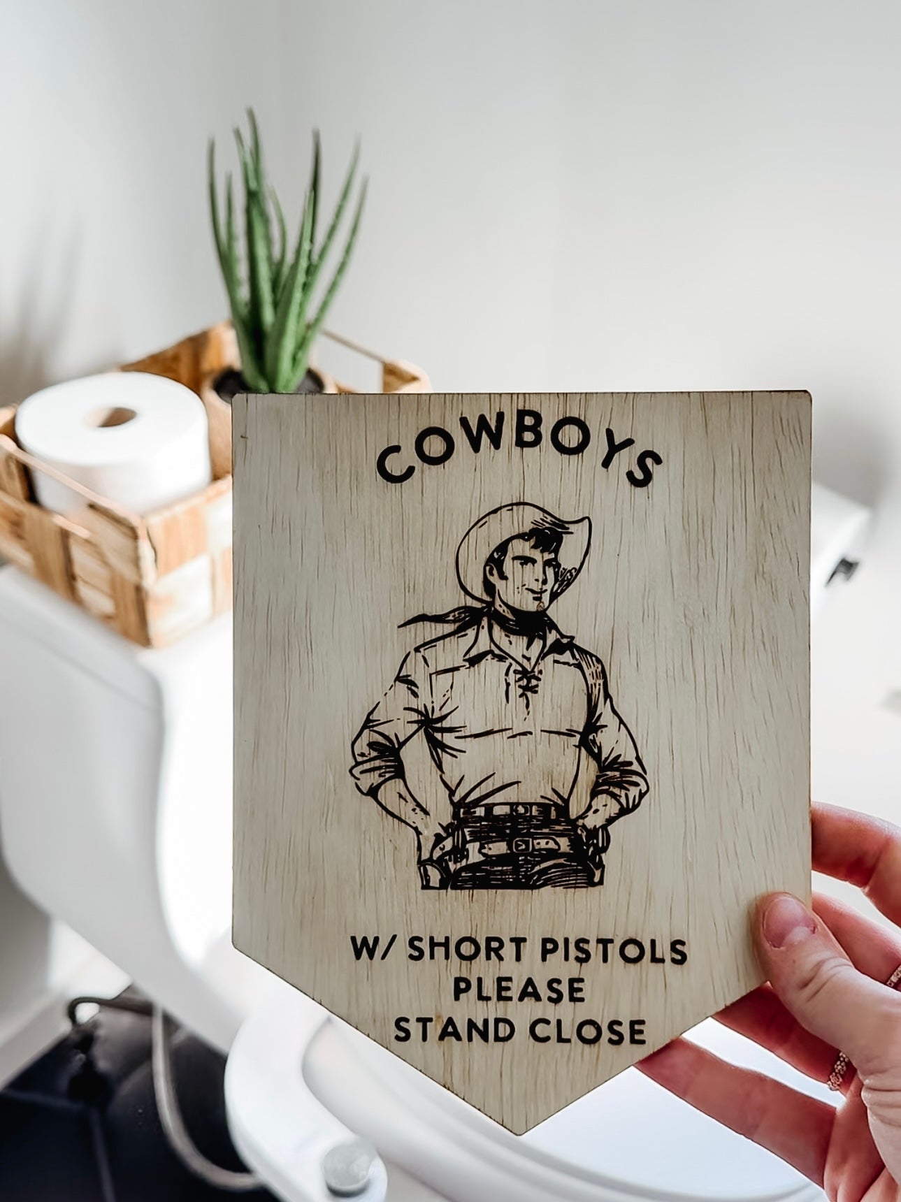 Cowboy Bathroom Sign